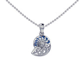 Celtic Nautilus And Double Heart Sterling Silver Pendant